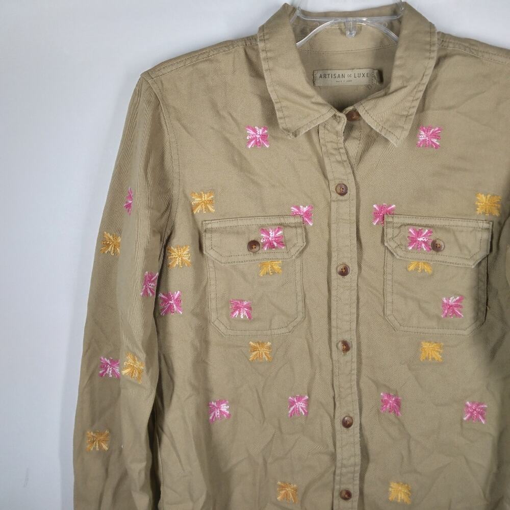 Artisan de Luxe Embroidered Button Front Jacket size Medium - Picture 3 of 6